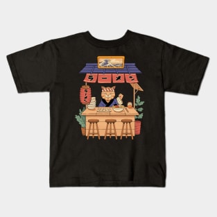 Neko Ramen House Front and Back Print Kids T-Shirt